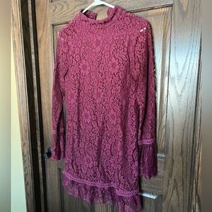 Loveriche size Small burgundy lace dress